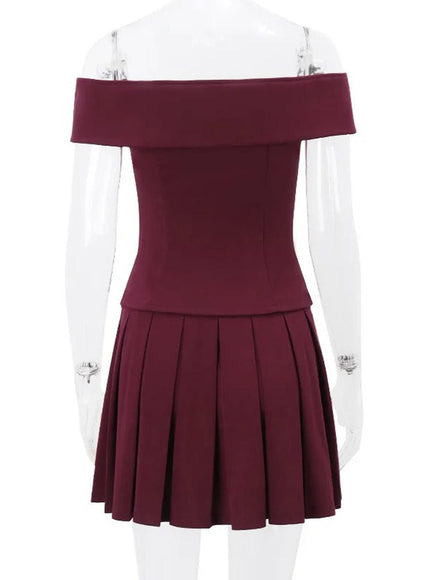Anna Off Shoulder Top & Skirt Set - Fashion Pov