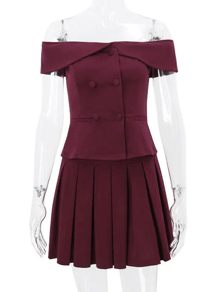 Anna Off Shoulder Top & Skirt Set - Fashion Pov