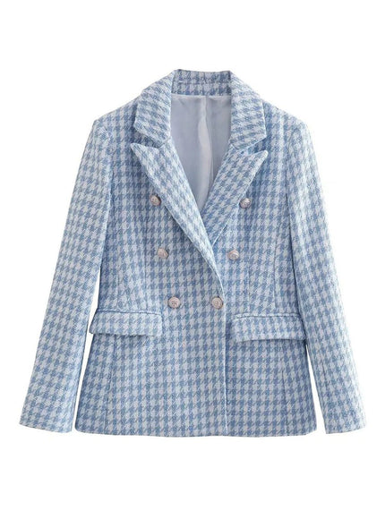 Aria Double Breasted Tweed Blazer - Fashion Pov