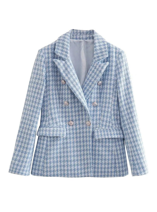 Aria Double Breasted Tweed Blazer - Fashion Pov
