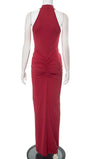 Ariana Halter Ruched Maxi Dress - Fashion Pov