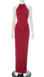 Ariana Halter Ruched Maxi Dress - Fashion Pov
