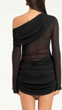 Ariana One Shoulder Mesh Mini Dress - Fashion Pov