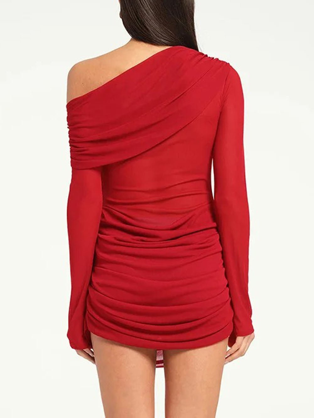 Ariana One Shoulder Mesh Mini Dress - Fashion Pov