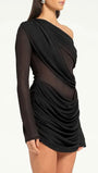 Ariana One Shoulder Mesh Mini Dress - Fashion Pov