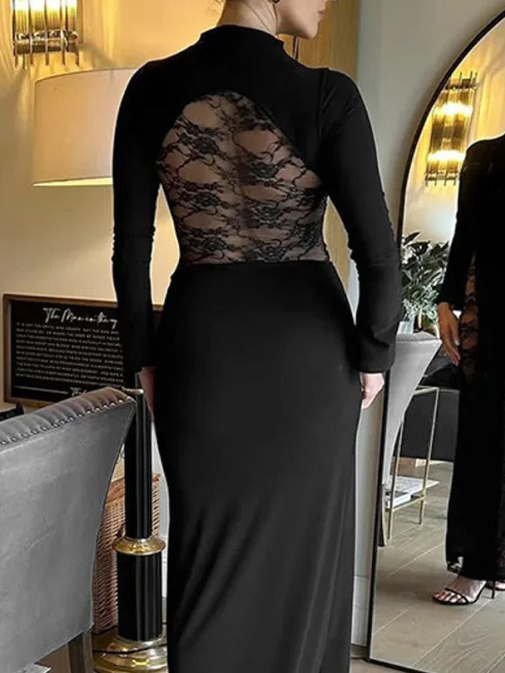 Ariana Sheer Lace Maxi Dress - Fashion Pov