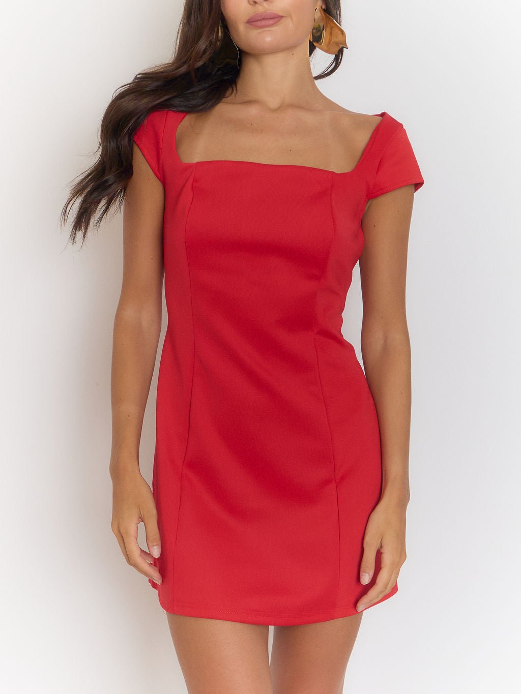 Ariana Square Neck Mini Dress - Fashion Pov