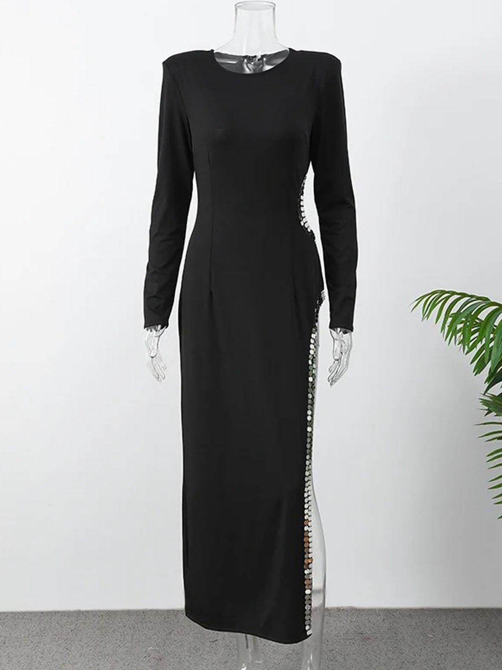 Arya Sequin Shoulder Maxi Dress - Fashion Pov