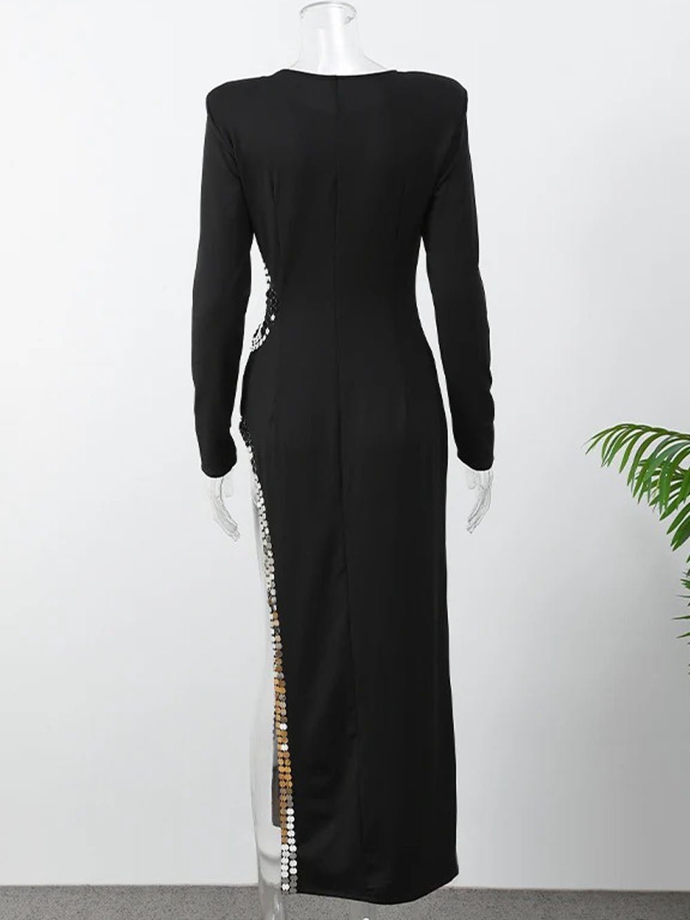 Arya Sequin Shoulder Maxi Dress - Fashion Pov