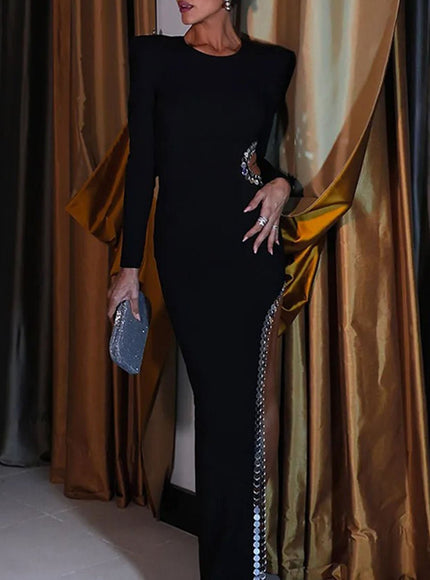 Arya Sequin Shoulder Maxi Dress - Fashion Pov