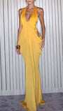 Aurelia Draped Halter Maxi Dress - Fashion Pov