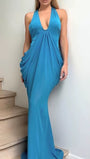 Aurelia Draped Halter Maxi Dress - Fashion Pov