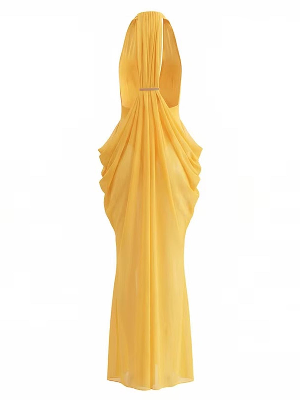 Aurelia Draped Halter Maxi Dress - Fashion Pov