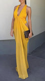 Aurelia Draped Halter Maxi Dress - Fashion Pov