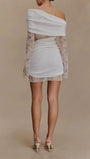 Aurelia One Shoulder Lace Mini Dress White - Fashion Pov