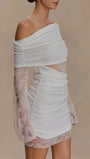 Aurelia One Shoulder Lace Mini Dress White - Fashion Pov