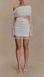 Aurelia One Shoulder Lace Mini Dress White - Fashion Pov