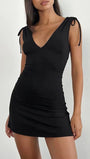 Ava Ruched Tie Strap Mini Dress - Fashion Pov