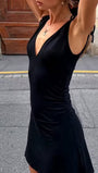 Ava Ruched Tie Strap Mini Dress - Fashion Pov