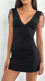 Ava Ruched Tie Strap Mini Dress - Fashion Pov