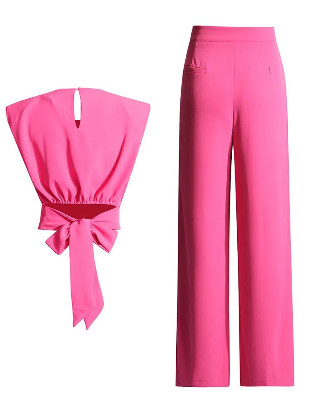Avril Sleeveless Wide Leg Pant Chic Set - Fashion Pov