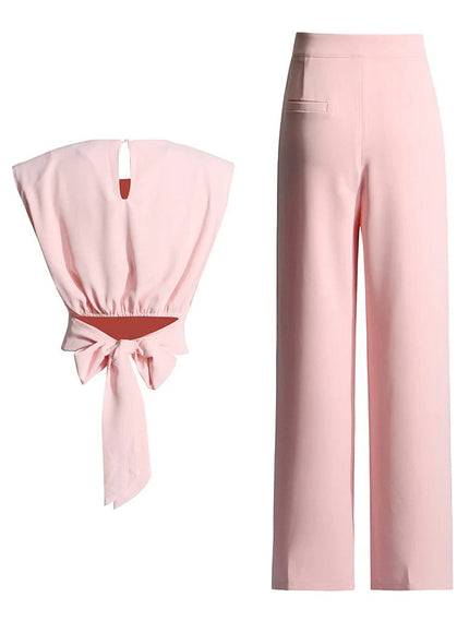 Avril Sleeveless Wide Leg Pant Chic Set - Fashion Pov