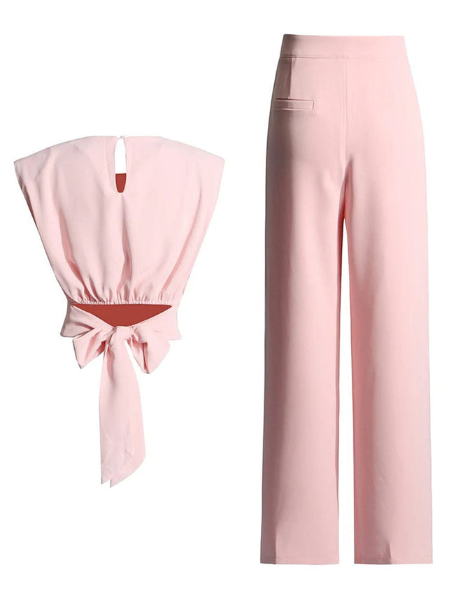 Avril Sleeveless Wide Leg Pant Chic Set - Fashion Pov