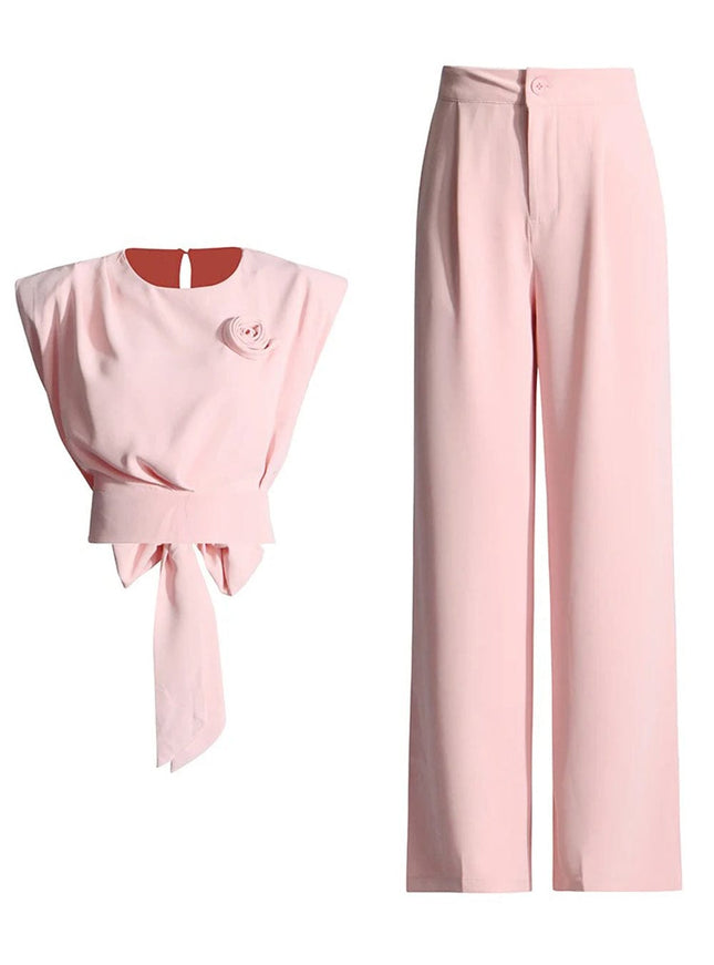 Avril Sleeveless Wide Leg Pant Chic Set - Fashion Pov