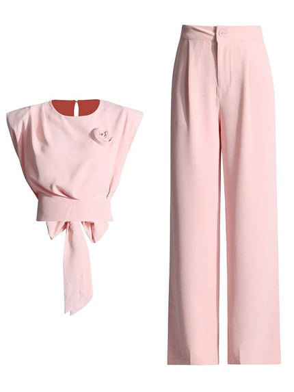 Avril Sleeveless Wide Leg Pant Chic Set - Fashion Pov