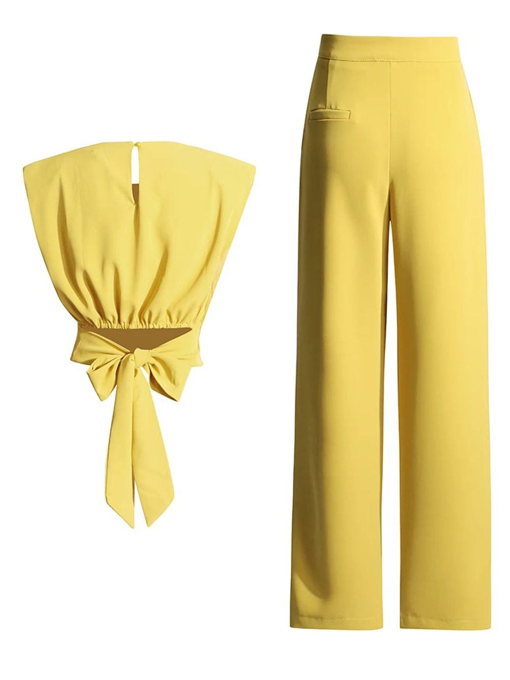 Avril Sleeveless Wide Leg Pant Chic Set - Fashion Pov