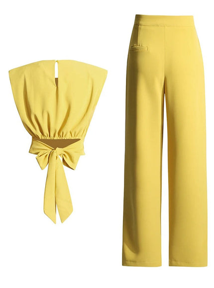 Avril Sleeveless Wide Leg Pant Chic Set - Fashion Pov