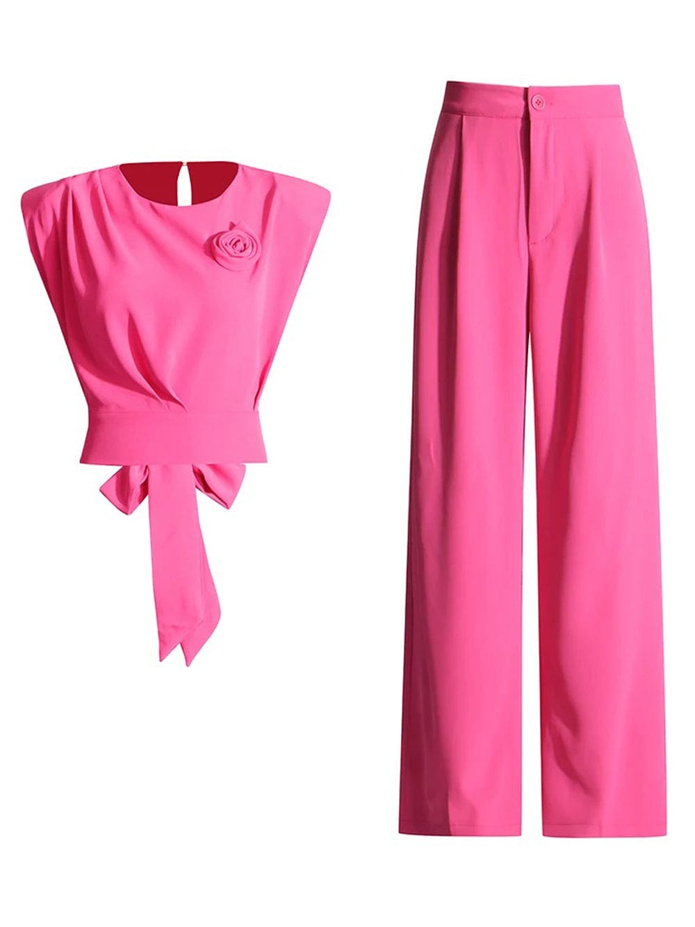 Avril Sleeveless Wide Leg Pant Chic Set - Fashion Pov