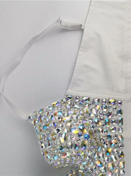 Avy Rhinestone Bustier Crop Top - Fashion Pov