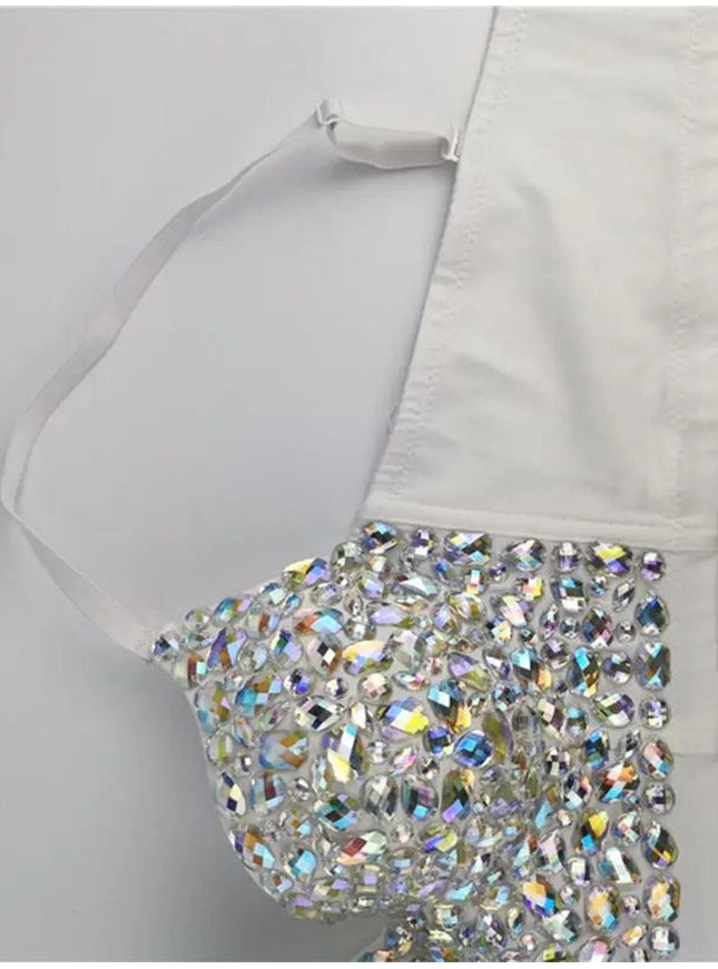 Avy Rhinestone Bustier Crop Top - Fashion Pov