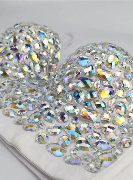 Avy Rhinestone Bustier Crop Top - Fashion Pov
