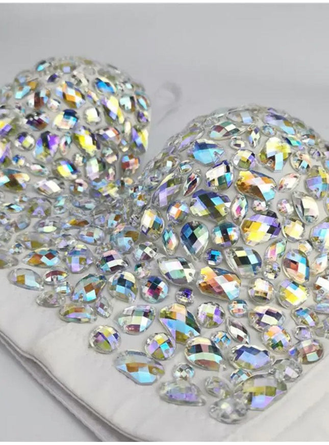 Avy Rhinestone Bustier Crop Top - Fashion Pov