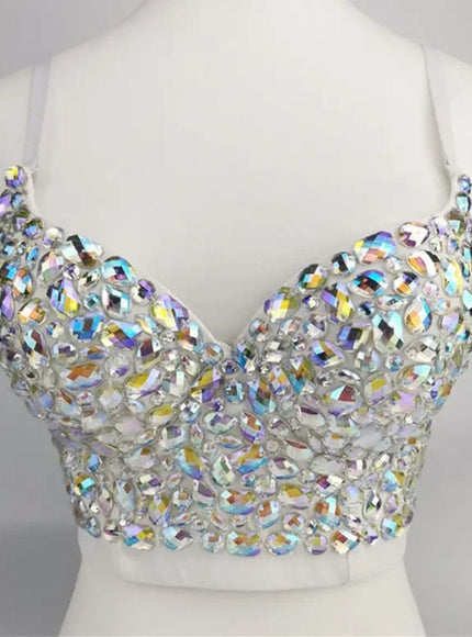 Avy Rhinestone Bustier Crop Top - Fashion Pov