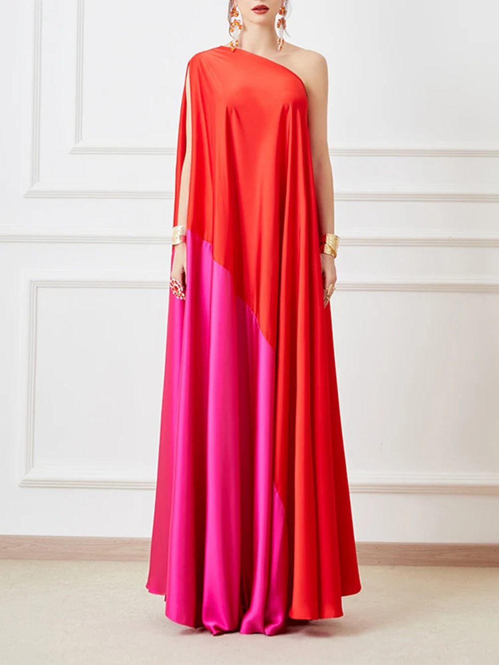 Barbie Sleeveless Casual Irregular Maxi Dress Red / S