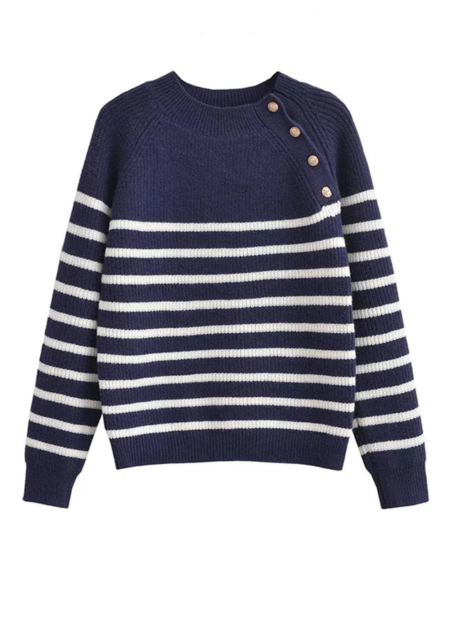 Baylee Striped Knit Sweater - Fashion Pov