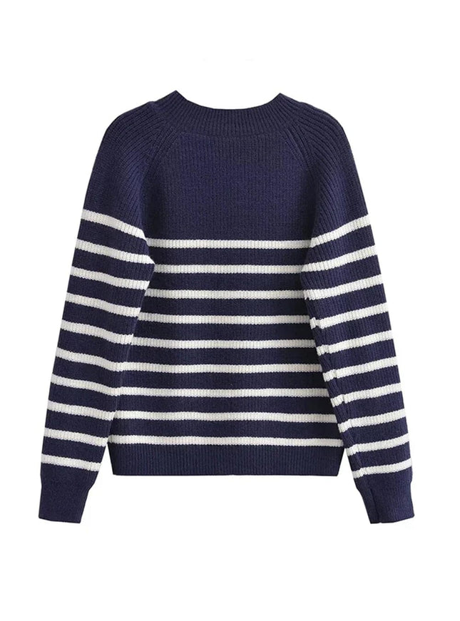 Baylee Striped Knit Sweater - Fashion Pov
