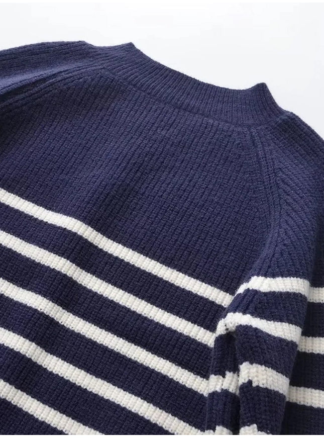 Baylee Striped Knit Sweater - Fashion Pov