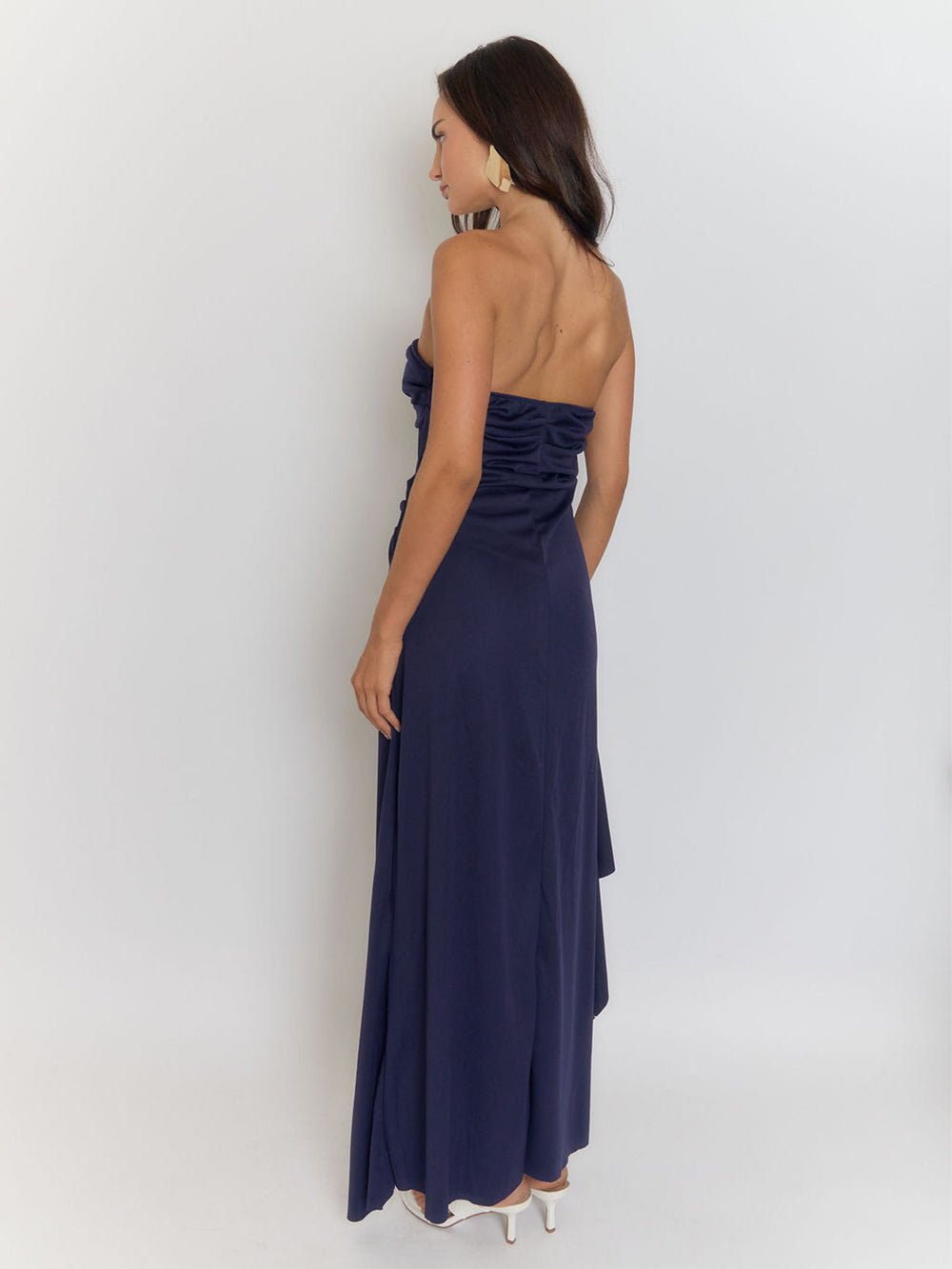 Beatrix Strapless Backless Split Maxi Dress - Fashion Pov