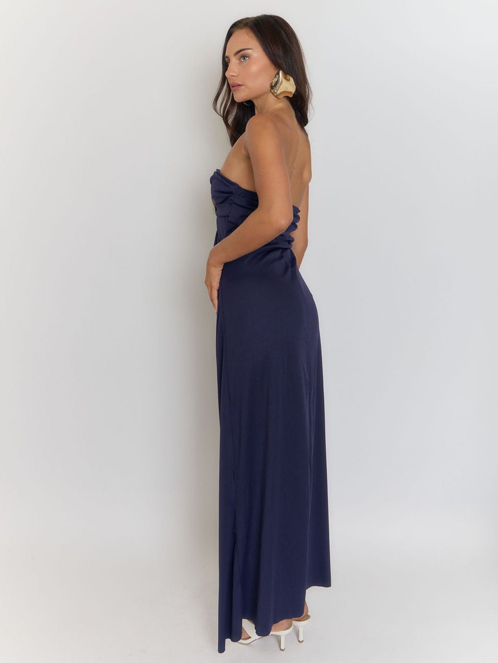 Beatrix Strapless Backless Split Maxi Dress - Fashion Pov