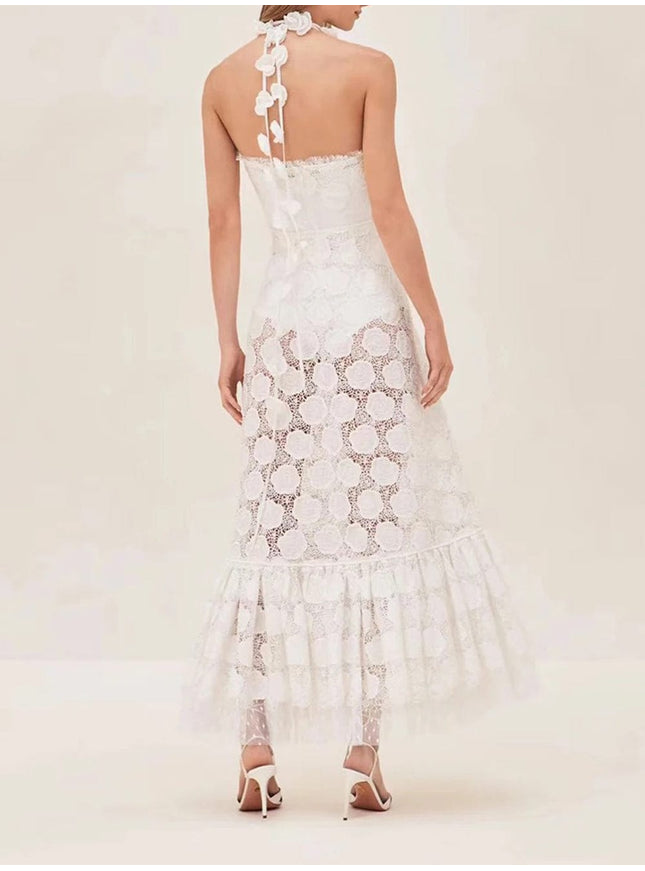 Bela Sleeveless Hollow Out Midi Dress - Fashion Pov
