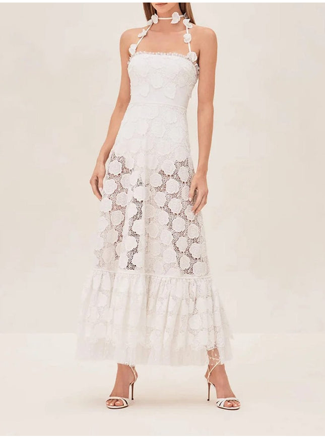 Bela Sleeveless Hollow Out Midi Dress - Fashion Pov