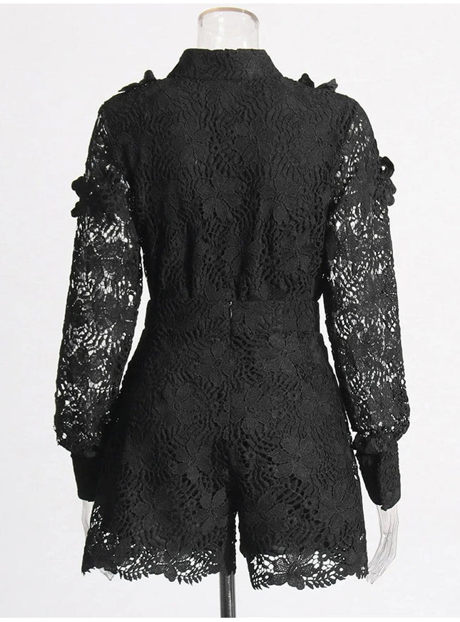 Bella Hollow Out Pearl Top & Pant Set - Fashion Pov
