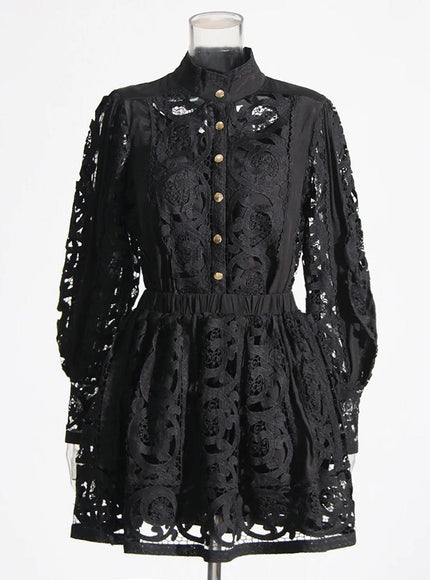 Belle Hollow Out Shirt & Skirt Set - Fashion Pov