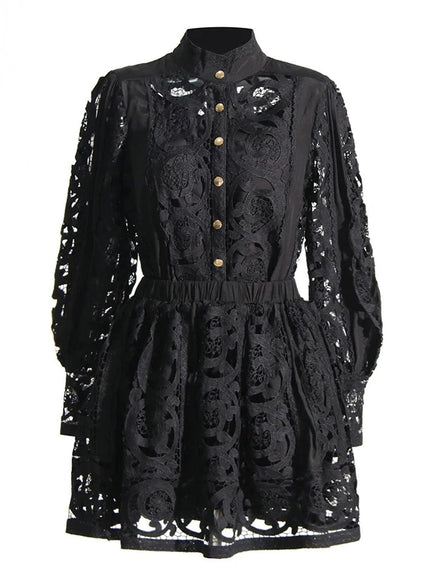 Belle Hollow Out Shirt & Skirt Set - Fashion Pov
