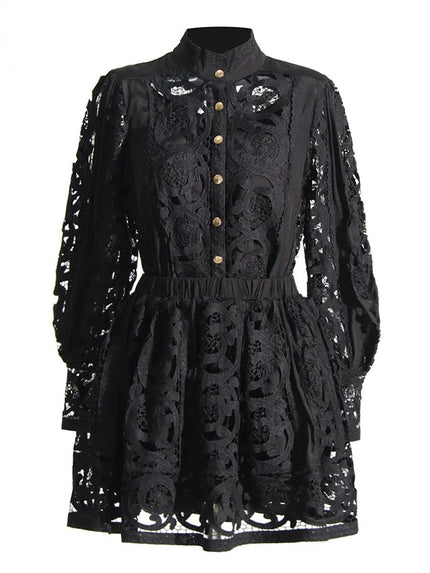 Belle Hollow Out Shirt & Skirt Set - Fashion Pov