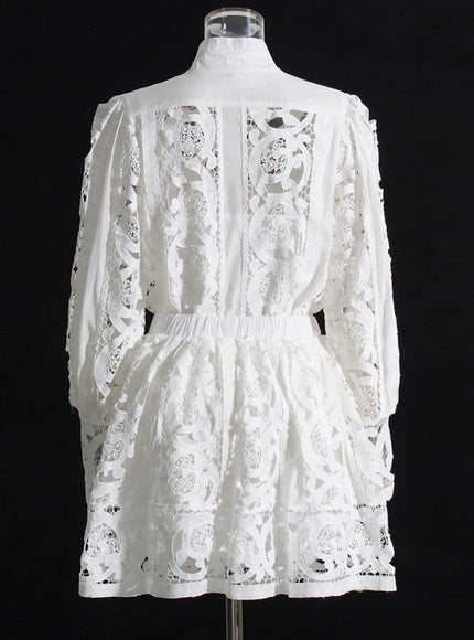 Belle Hollow Out Shirt & Skirt Set - Fashion Pov